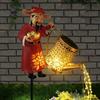 Retro Wrought Iron Solar Kettle Lamp with Copper Coin Design for Outdoor Courtyard Decor