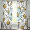 Flower Chrysanthemum Watercolor Sheer Curtains Modern Gauze Curtain for Living Room Bedroom Voile Yarn Curtains
