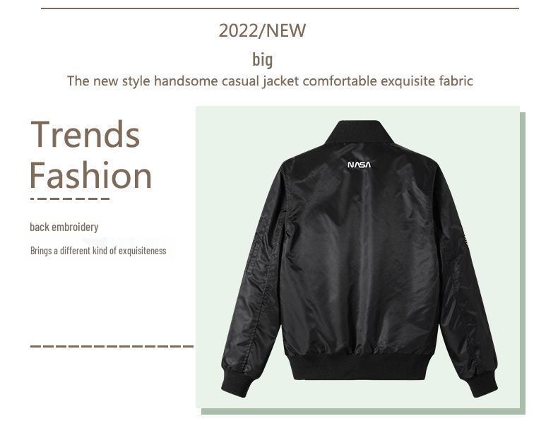 Pánská letová bunda NASA jednobarevná - Ležérní, tenká, trendy sportovní sako