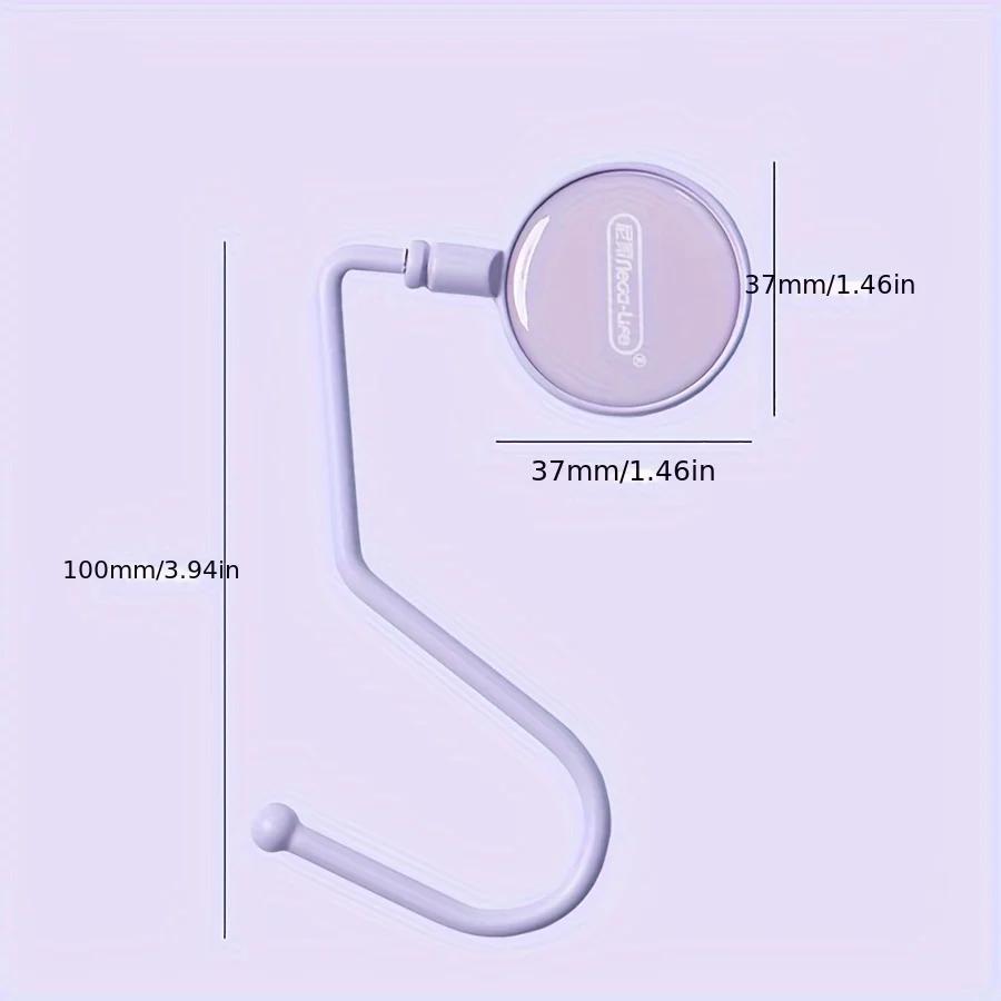 

Book Bag Hook Office Desk Non-Stick Traceless Desktop Storage Hook Non-Slip Bottom Pad Clothes Key Holder Hanging Bag Artifact фіолетовий