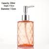 Colored Glass Press-Type Refillable Bottle for Lotion, Hand Soap, Shampoo, or Shower Gel