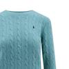 Polo Ralph Lauren FW22 Maglione da Donna Girocollo Manica Lunga Uniforme con Logo Continuo Verde 211910421-012