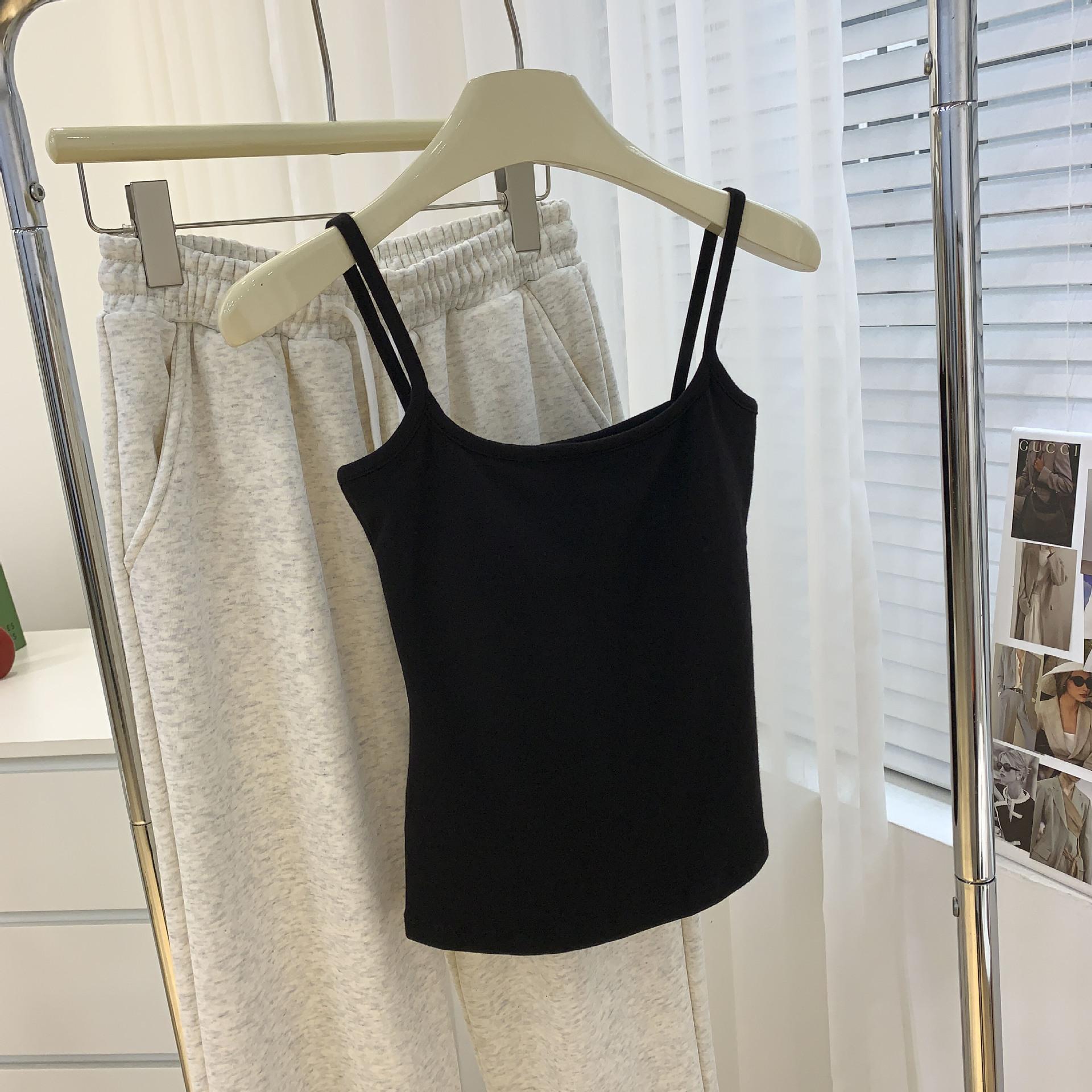 

Майка-топ для женщин с нагрудными вкладышами в качестве основы, фиксированная цельная чашка, нижнее белье XXXL чёрный