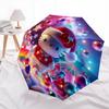 1pc Hello Kitty Christmas Edition Automatic Opening/Closing Umbrella - Portable Three-Fold Design with 8-Bone Iron Frame, Outdoor, Gift for Fans, Trav
