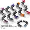 Dense Colored Imitation Mink False Eyelashes 5 Pairs Of Christmas Snowflake Event Decorative Eyelashes