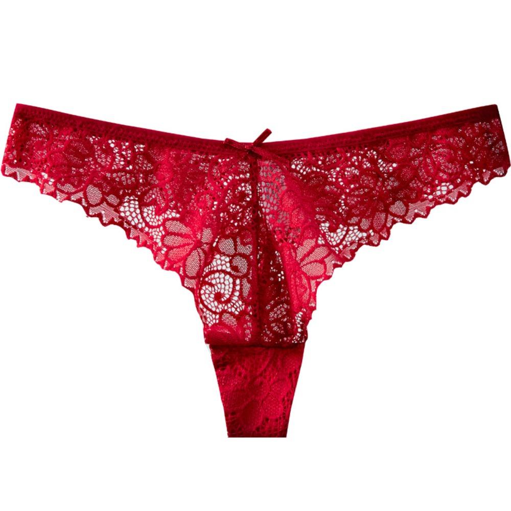 Bow Underwear for Women Low Waist Mesh Lace Briefs Fashion Lace Panties Lady