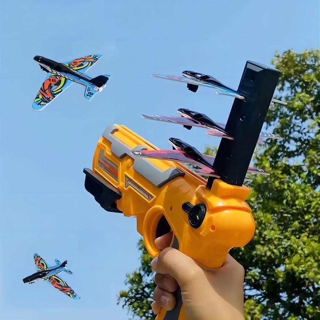Douyin Popular Kids' Foam Airplane Launcher Toy for Outdoor Fun