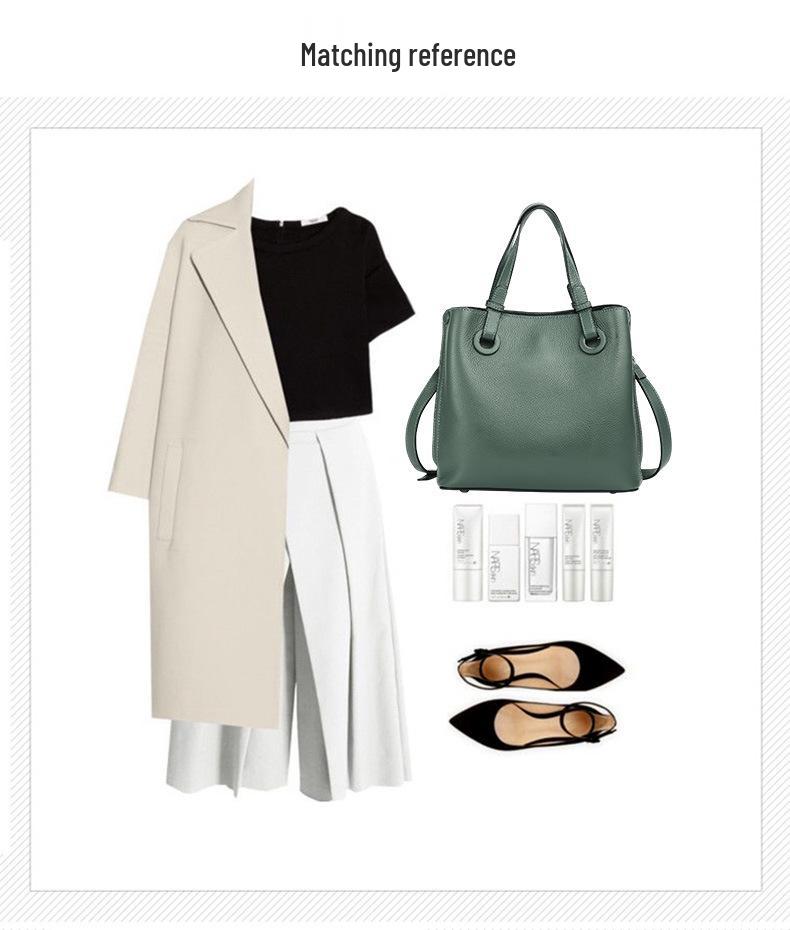 Qian Dian Women's 2025 Trendy Bucket Bag: Soft Leather, Large Capacity, Fashionable Crossbody & Shoulder Bag