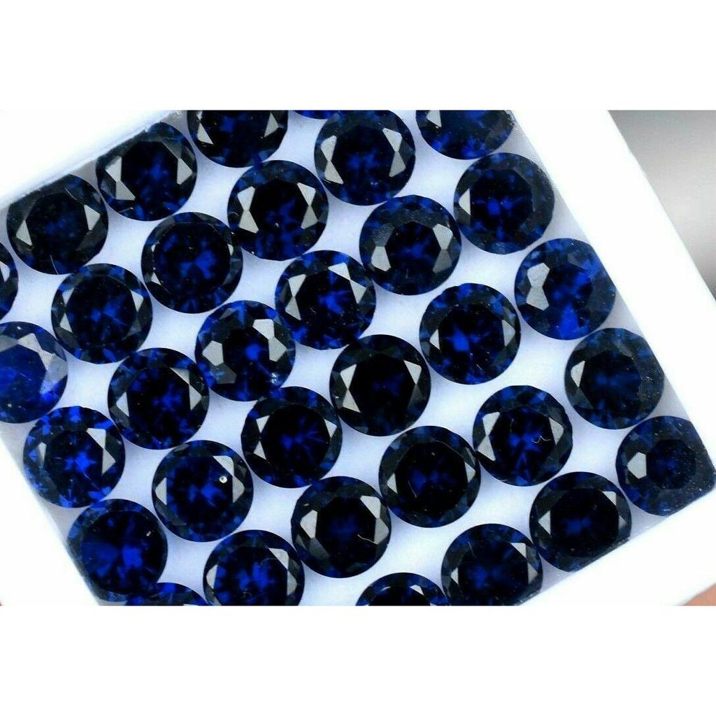 Natural Blue Sapphire Loose Gemstone 24 pcs Ceylon Round 5x5 mm Lot September Birthday Birthstone