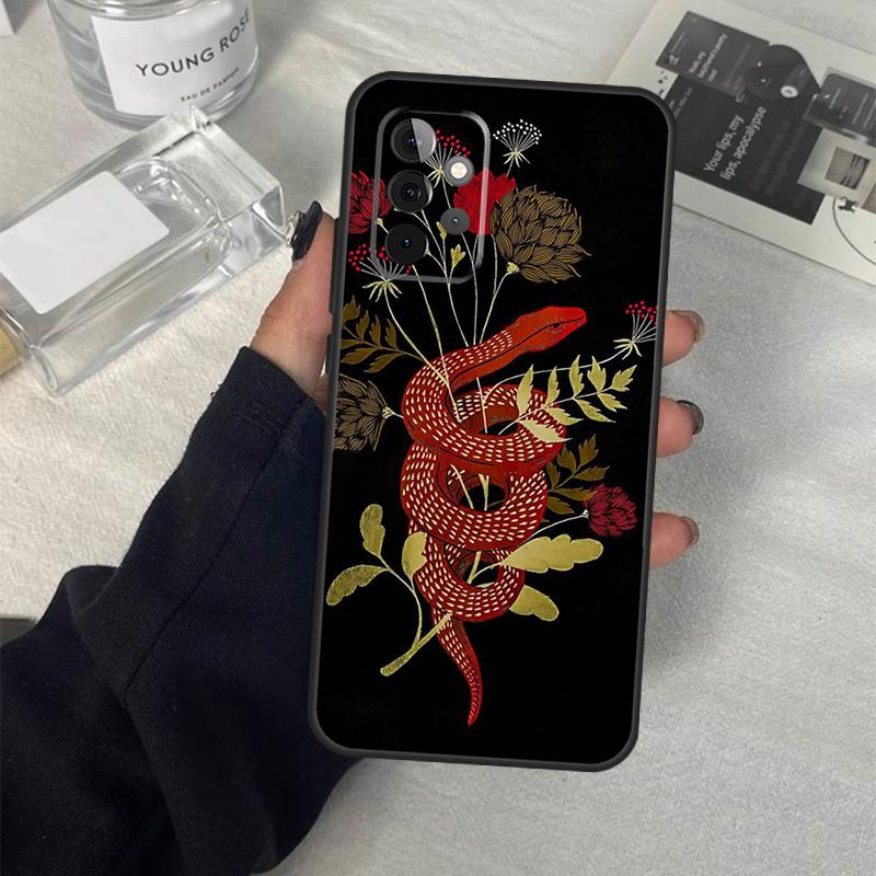 Snake Flower Case For Samsung Galaxy A06 A16 A26 A36 A56 A53 A32 A52 A33 A13 A55 A35 A15 A14 A34 A54 A17