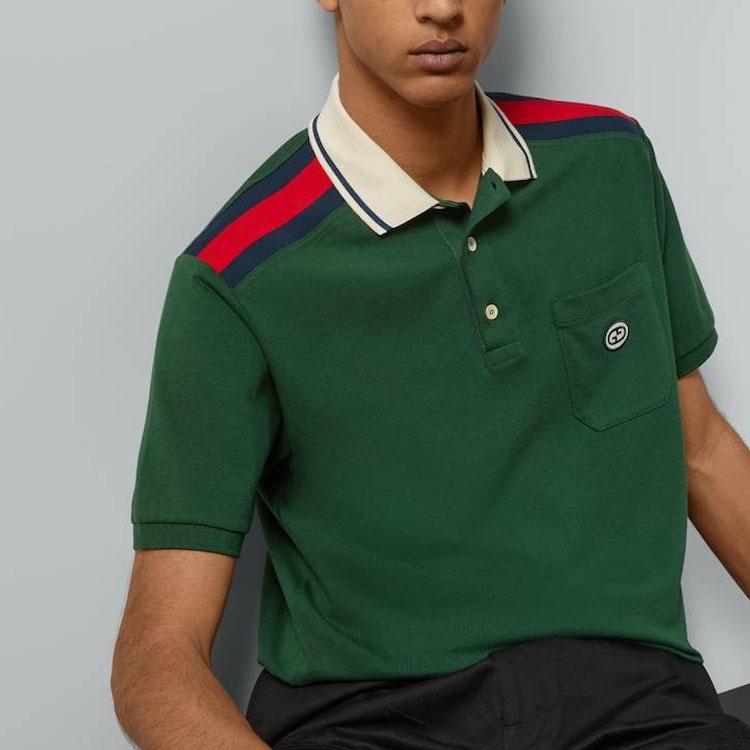 Gucci Cotton Polo With Interlocking G 'Black' Men's 737656-XJF4V-1043