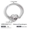 Fashion Creative Two Colors Stainless Steel Smooth Surface Heart-shaped Reversible Rings for Women Friend Simple Funny Jewelry