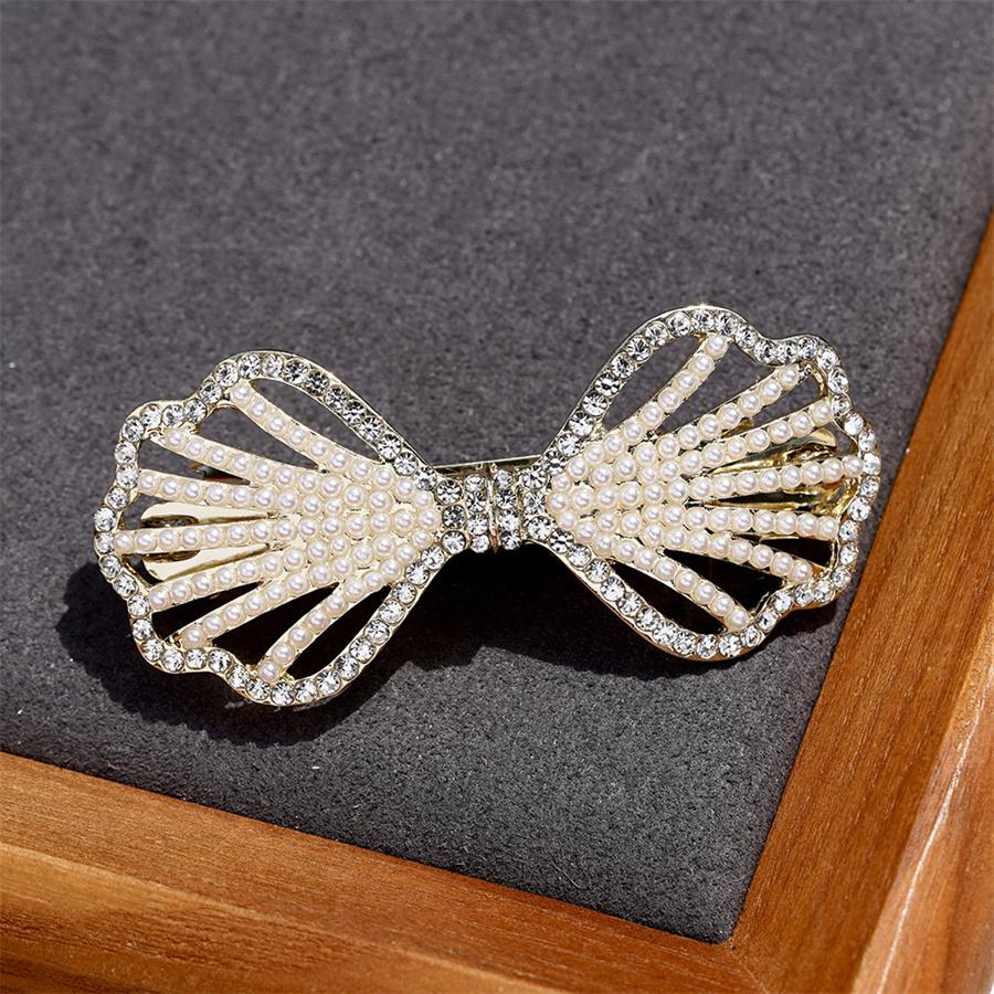 

Новая Элегантная Хрустальная Заколка-Бантик, Пружинный Зажим, Головной Убор, Корейская Женская Мода, Темперамент, Жемчуг, Маленькие Ювелирные Изделия, Аксессуары для Волос
