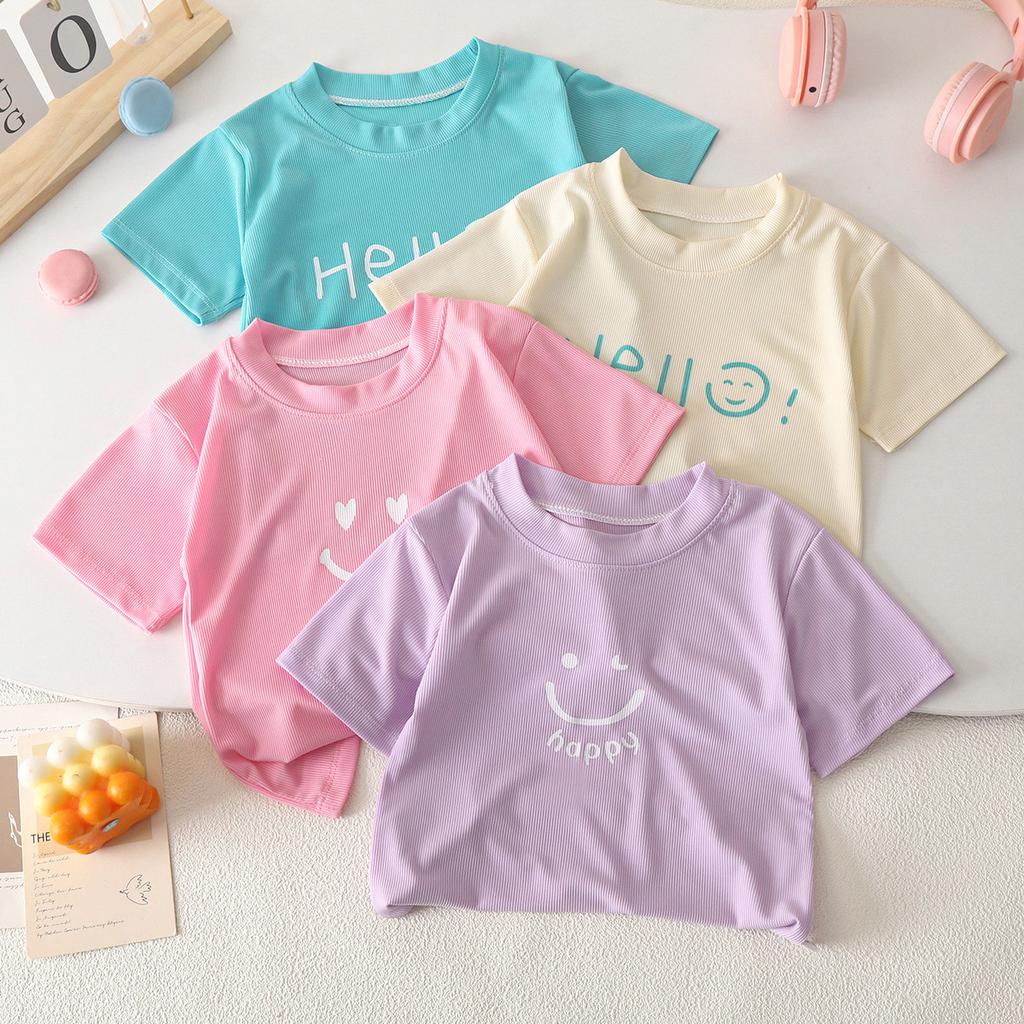 Nuovi Vestiti Estivi per Bambini T-shirt Carina a Maniche Corte Ragazzi Casual Top Morbidi