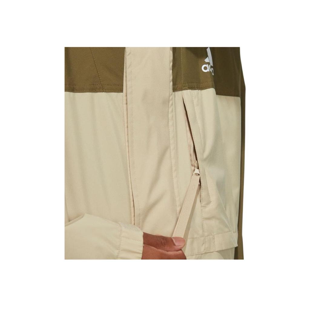 Adidas Casual Color-Block Mid-Length Hooded Jacket Men Jackets Brown HD0047