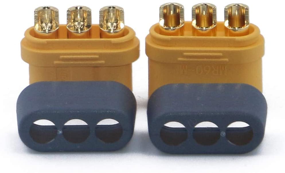 MR60 Connector Set 5 Pairs Male-Female for RC LiPo Batteries | Protective Shell Included | High Quality for Drone, ESC, Motor