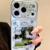 Cute Cartoon Doodle Grass Line Animals Case for iPhone 17 Pro Max 16 Pro New Korean Style Anti Drop Phone Cover
