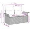 Garden Sofa with Cushions Black 141 x 62 x 69 cm Poly Rattan