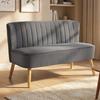 Sofa Retrodesign 2 Seater Sofa Wooden Legs 117 Cm X 56.5 Cm X 77 Cm Dark Gray