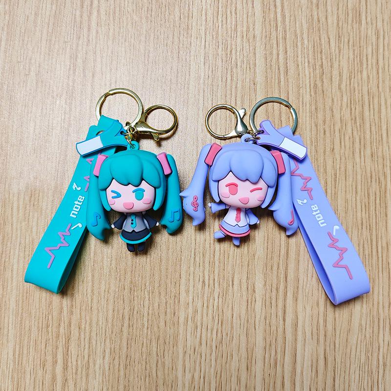 Hatsune Miku Cartoon Girl PVC Keychain Figurine – Cute Backpack Charm & Small Gift