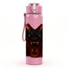 1PC Fiery Red Demon Beast Fantasy Head Print 750ml Color Plastic Sports Water Bottle Leakproof Flip Straw Lid Suitable for Sports Office Home Use
