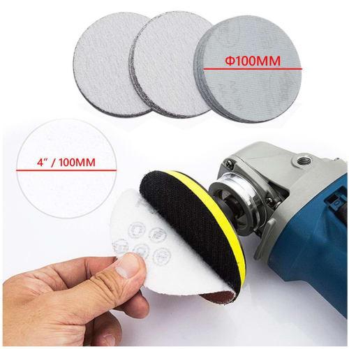 100mm Diameter Sandpaper, Disc Paper, Double Action, Magic Paper [50 Sheets], Available in 120#-1000# Grit, Round Sandpaper, 4"/100mm Diameter, White