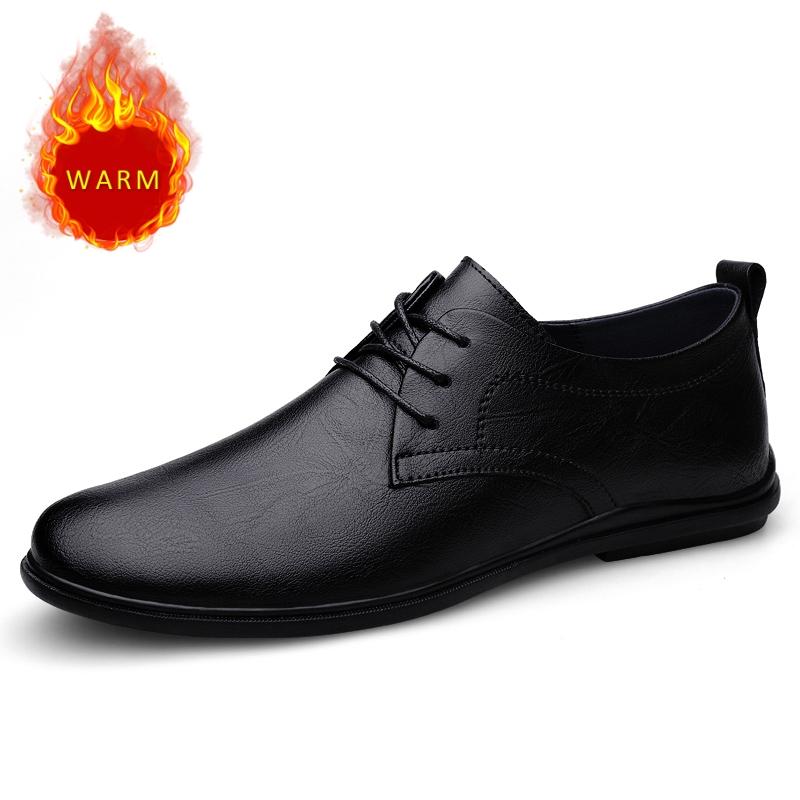 High Quality Brand Men's Genuine Leather Shoes Office Business Shoes Men's Formal Shoes Cotton Men's Driving Shoes Soft Soles