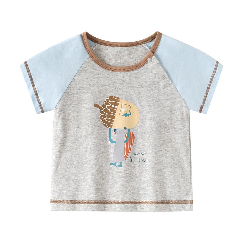 Children's Cartoon Pinecone T-Shirt, 0-5 Years, Short-Sleeve Summer Top, Stylish & Trendy