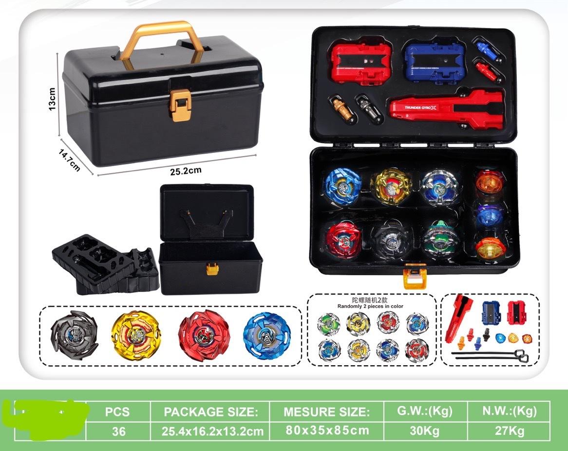 

Игрушка Взрывной Гироскоп Взрывной Гироскоп Набор для Атаки с Ящиком для Инструментов Двусторонний Запускатель Боевая Арена Дети