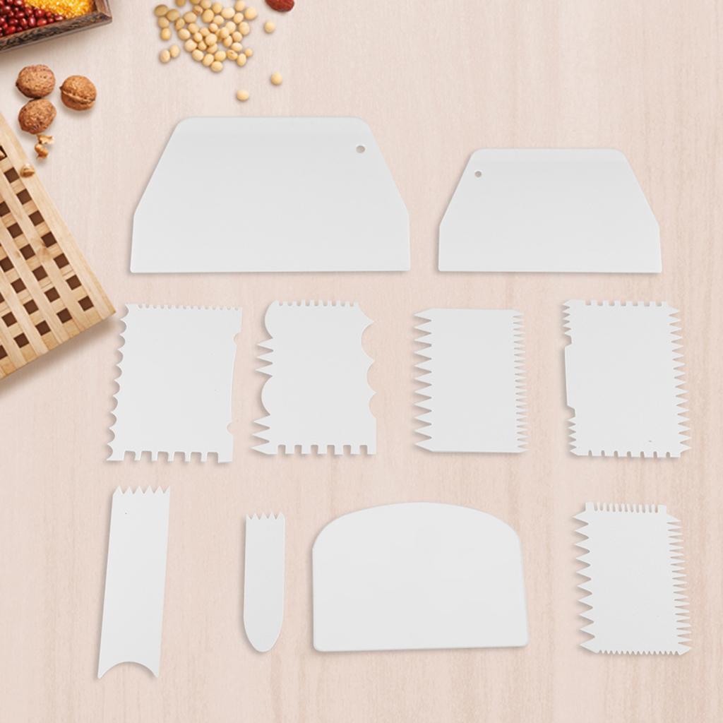 Cake Ribbon, 10 Pieces/Set Plastic Dough Cutter Food Scrapers Cake Decorating Scraper Floating Cake Decorating Tools for Baking