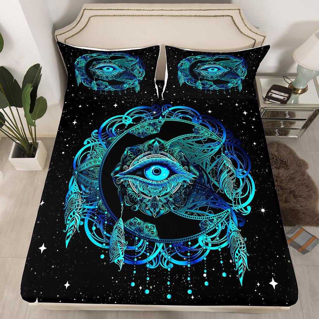 Halloween Pumpkin Unicorn Personality Pattern Mattress Three-Piece Digital Printing Bedding Set