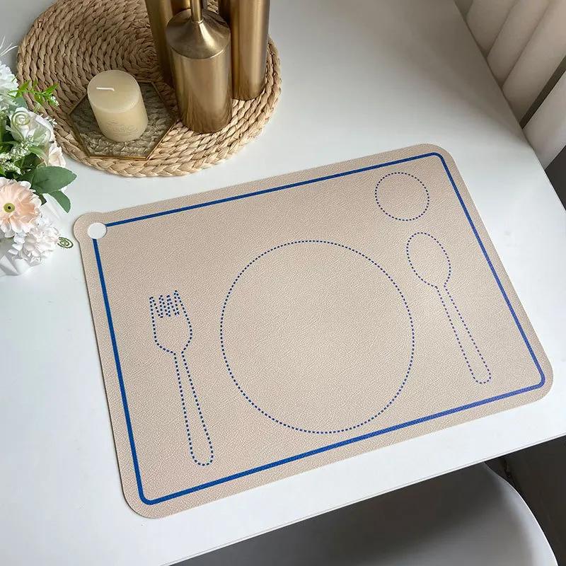 Kids Cartoon Printed Cute PVC Leather Placemats Waterproof Heat-Resistant Cartoon Table Mats Children's Lunch School Desks