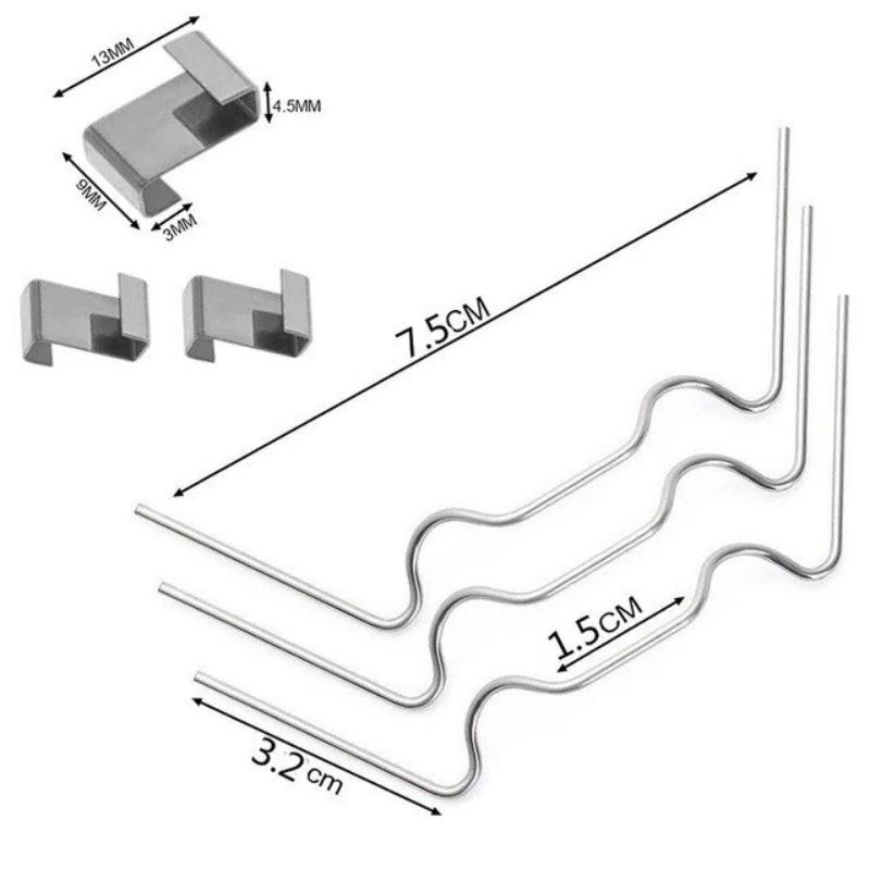 50Pcs Greenhouse Glazing Glass Clamps Pane Z-Type And W-wire Clips Stainless Steel Overlap Fixing Replacement Greenhouse Tools