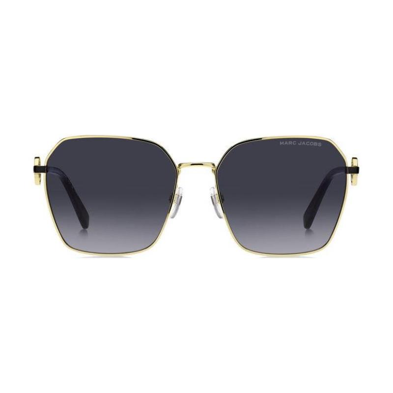 Marc Jacobs Temple Logo Metallic Acetate Irregular Sunglasses Women's Gold MARC729SRHL9O