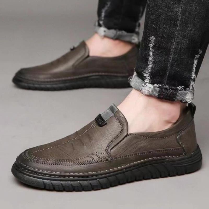 Men's Shoes Spring New Leather Shoes Business Casual Shoes Versatile Soft Sole Men Pedal Bean Shoes Men