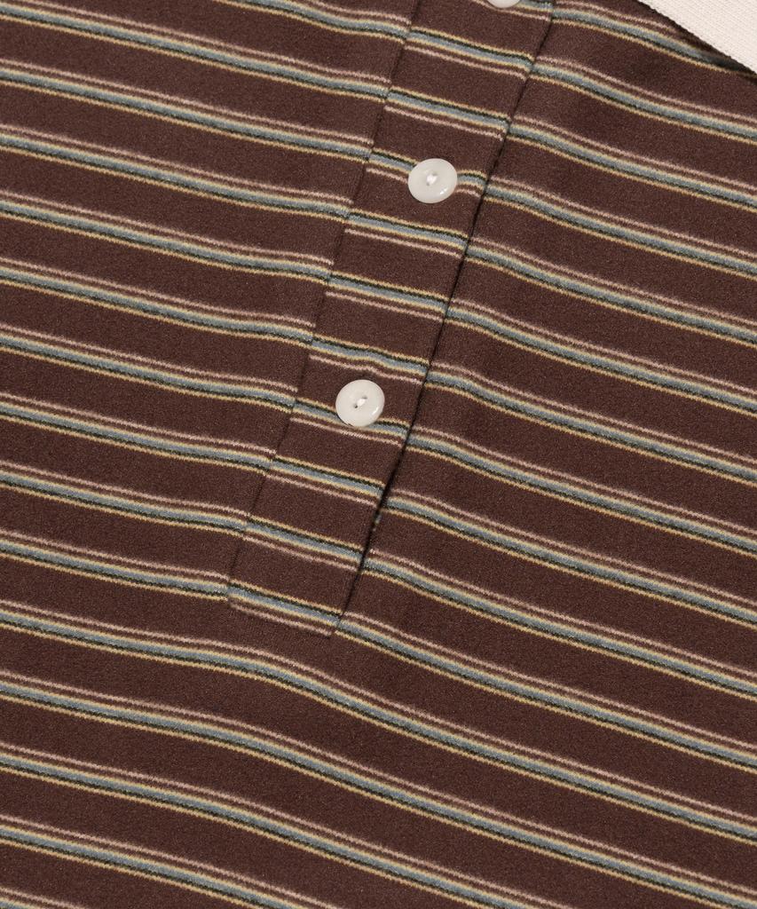 Cargo Bros For Woman Easy Stripe Polo Shirt (Brown)