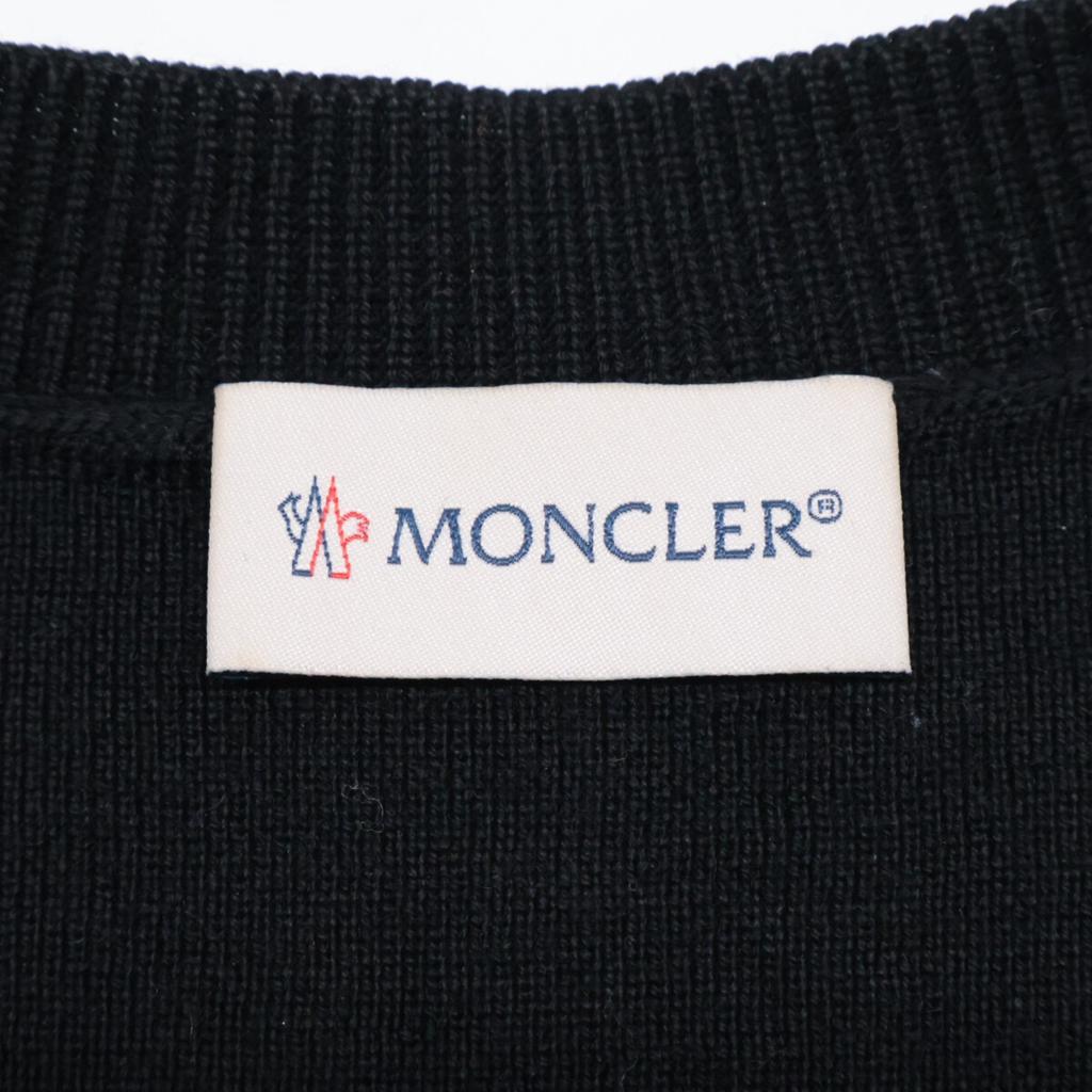 Moncler CARDIGAN TRICOT Cardigan Collarless Knit Jacket Jacket M blackUsed
