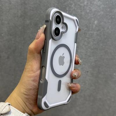 Knallfarbe Magnetisch Für Magesafe Kabelloses Ladecase Für iPhone 17 Pro 16 13 14 12 15Pro Max Transparent Stoßfest Bumper Hülle