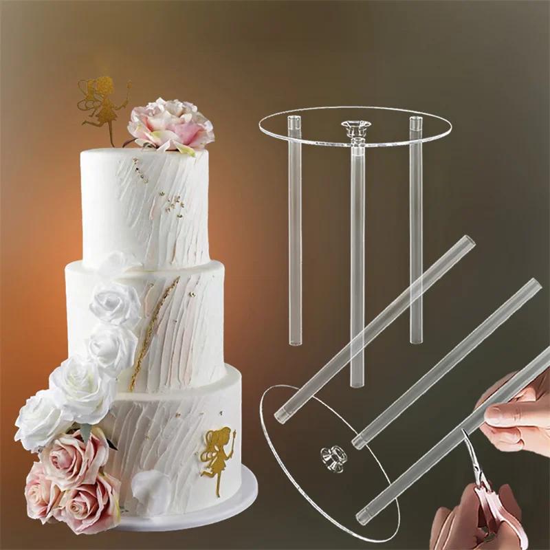 New Multi-Layer Cake Stands Support Straw Frame Mold Tier Set Round Spacer Piling Bracket DIY Cake Decor Pastry Tool for Kitchen