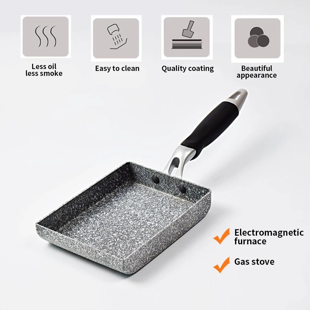 Japanese Medical Stone Frying Pan Tamagoyaki Omelette Black Non-Stick Pan Fry Egg Pan Pancake Kitchen Pot Use For Gas Cooker