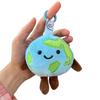 10cm Cute Cartoon Earth Small Pendant  Stuffed Earth Keychain Plushie Toy Kawaii Small Earth Soft Doll Backpack Key Decor
