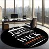 Baba Yaga John Wick (1) Round Office Rug Decorative Floor Rug for Office Bedroom Living Room and Home Space