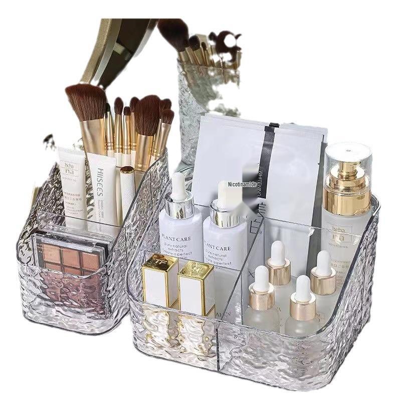 Luxury Glacier Pattern Makeup & Skincare Storage Box for Girls' Dorms - Durable & Stylish