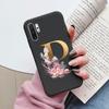 For Samsung Galaxy Note 10 Note10 Plus Case Flower Gold Letter A Z Shockproof Soft Silicone Phone Cover For Samsung Note 10+ Bag