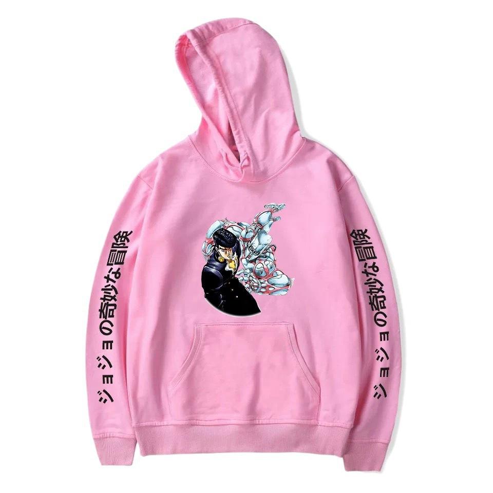 Jojo'S Wonderful Adventure Print Perimeter Loose Spring And Autumn Hooded Sweater