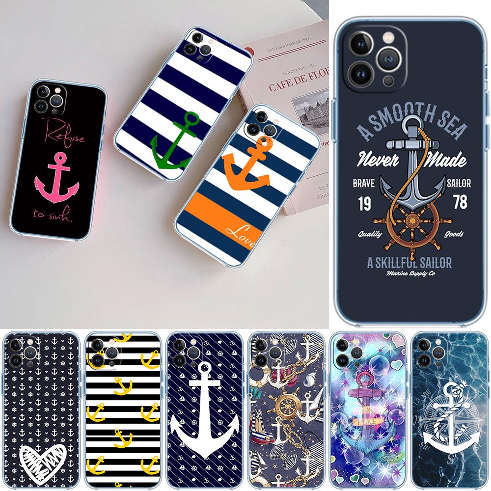 PP1 Anchor Sailor Soft Shell Transparent Phone Case for Samsung Galaxy A04 A04S A14 A23 A34 A54 M23 M33 M52 M53