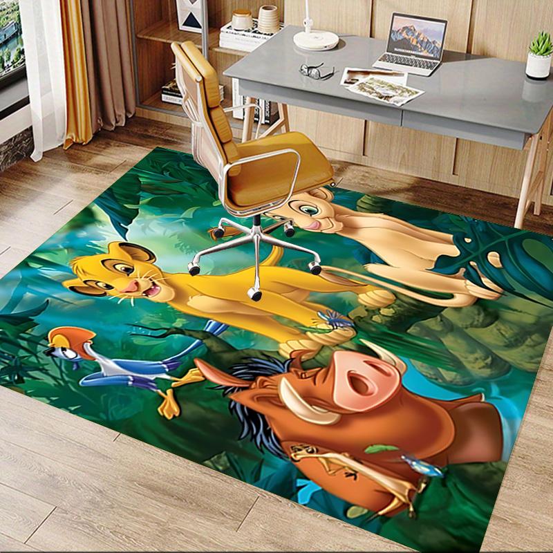 Lion Adventure Carpet For Playroom Bedroom Living Room Sofa Home Decorkids Game Area Rug Nonslip Floor Mat