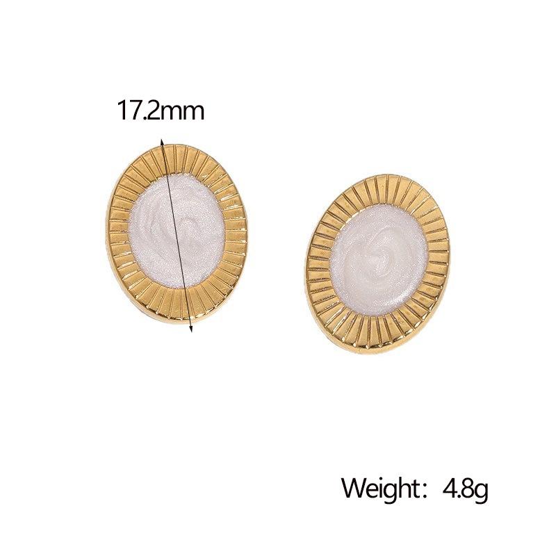 Hypoallergenic Vintage New Stainless Steel Drip Earrings Classic Retro Light Luxury 18k Gold Non-fading Stud Earrings