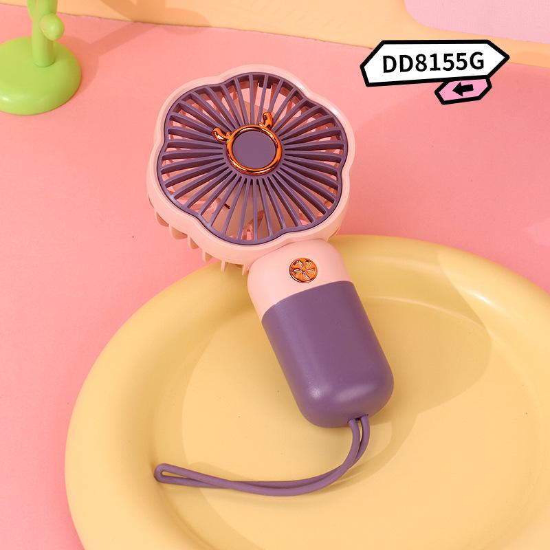 

Simple Handheld Small Fan Mini Travel Portable Cartoon USB Charging Fan Ideal Gift Fan for Students рожевий