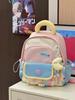 Schoolbag New dopamine contrasting color children's schoolbag Multi-compartment large-capacity student schoolbag Outdoor travel backpack